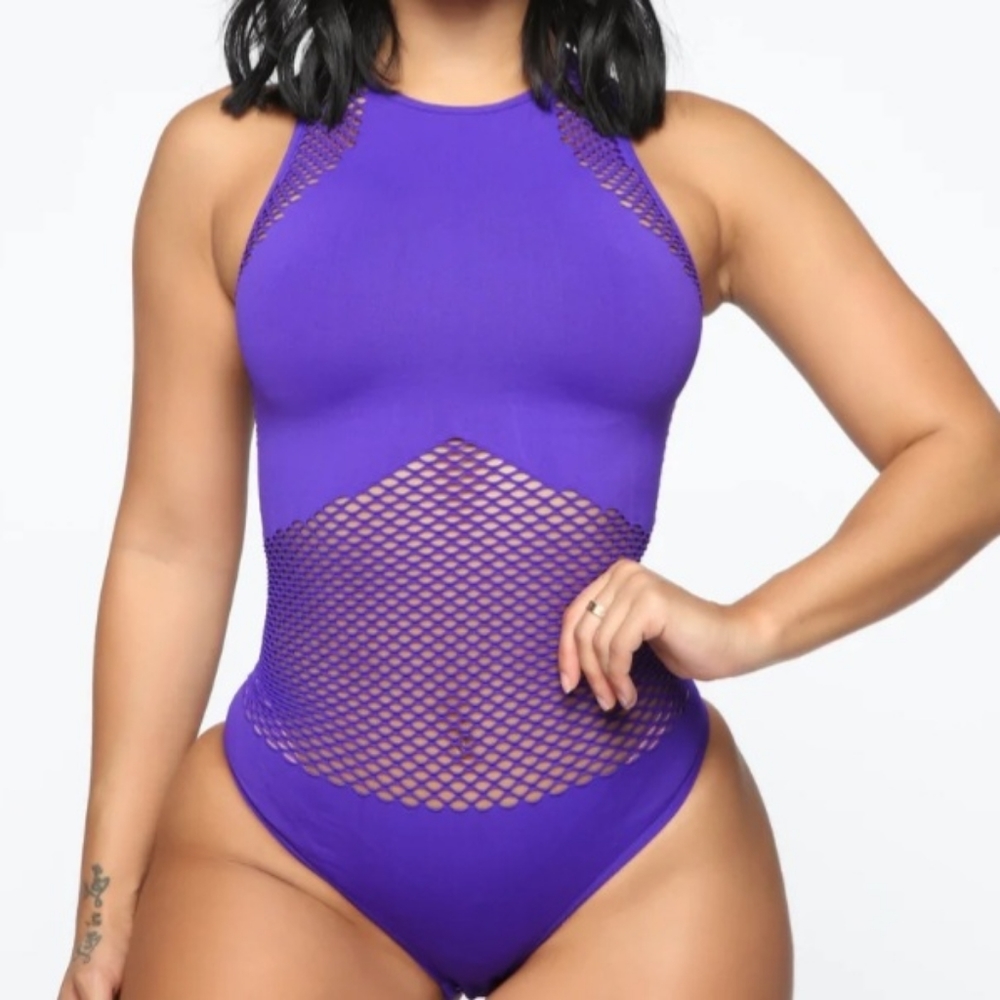 SOLD!! FashionNova Purple What’s Your Net Worth Active Bodysuit
